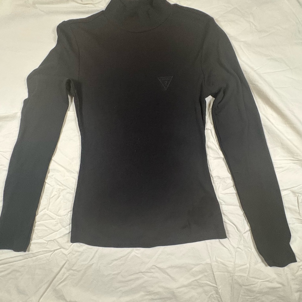 Vintage 90s Guess Black Long Sleeve Turtleneck Top